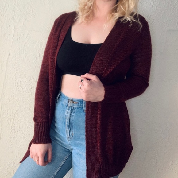 Soft Maroon Cardigan - Picture 3 of 3